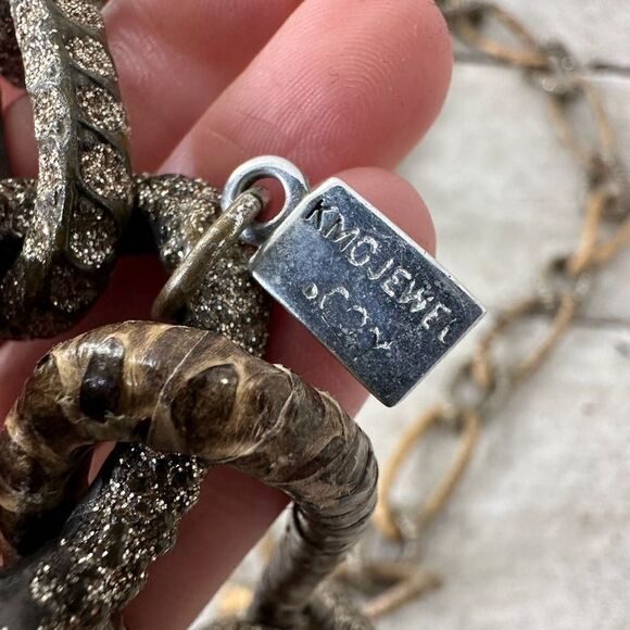 Vintage Chain Link Mix Print Infinity Necklace - Picture 9 of 10